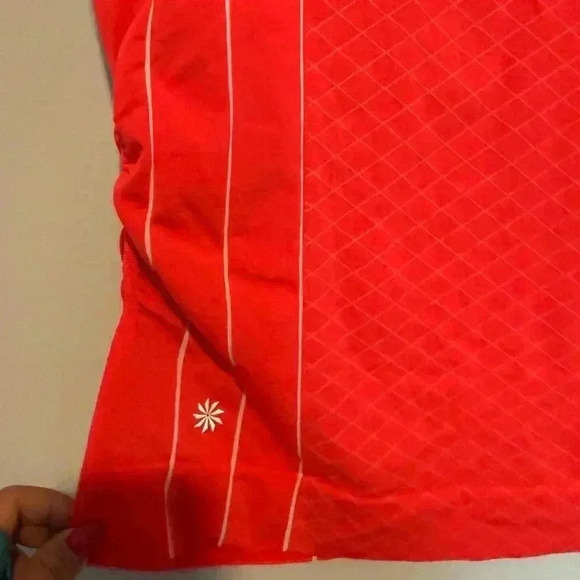 Athleta Finish Fast Line Tee Womens Size Large Pink Neon/Orange Short Sleeve - Picture 3 of 4